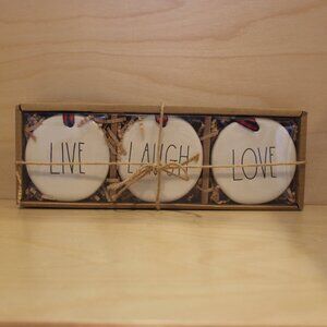 Rae Dunn Christmas Holiday Disc Ornaments - Set of 3